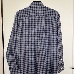 NWT Jos. A. Banks Medium Blue and Red Striped Long Sleeve Button Down